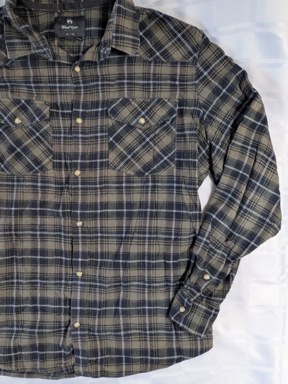 MEN'S WIND RIVER XL BUTTON UP FRONT COLLARED SHIRT LONG SLEEVE WARM WEAR MAN'S - Picture 4 of 15